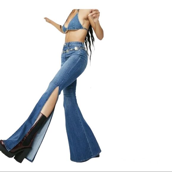Articles Of Society Bridgette high rise split hem side bell bottom jeans flare - Picture 7 of 12